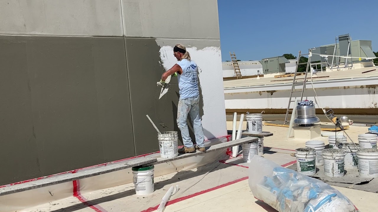(EIFS) base coat and mesh