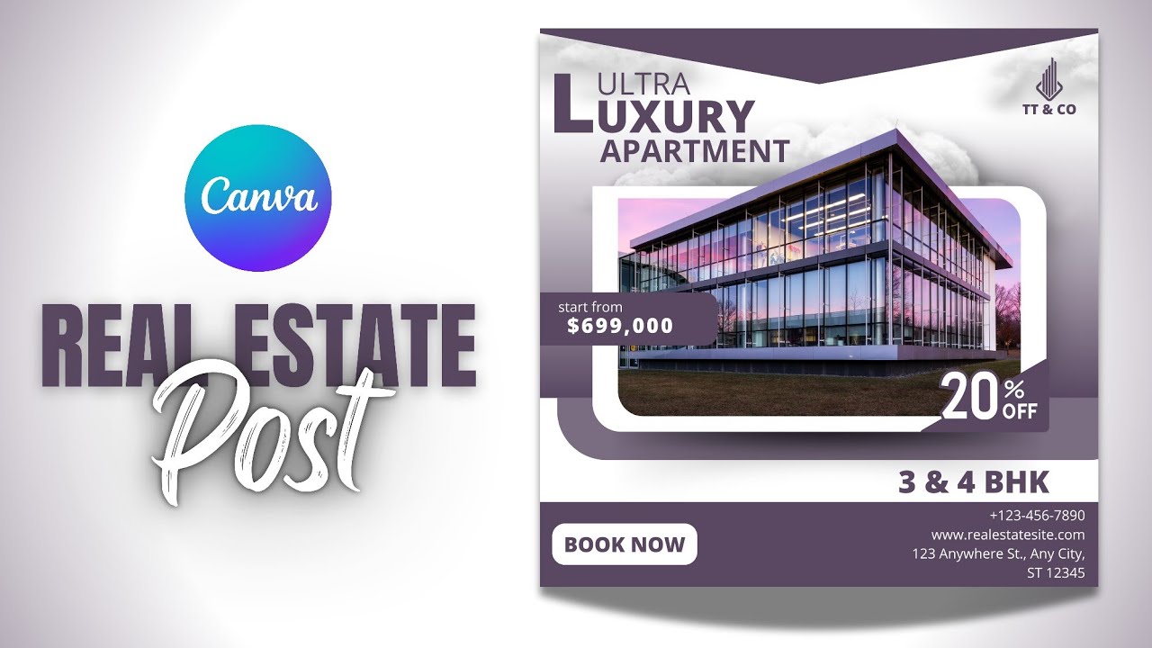 Real Estate Post Design using Canva | Real Estate Banner