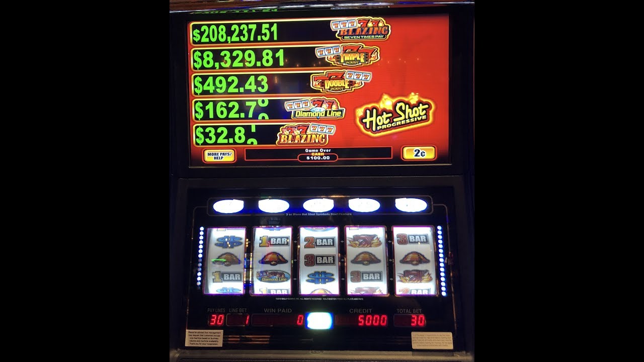 HotShot Progressive Slot Machine 2 cent - live play including bonus