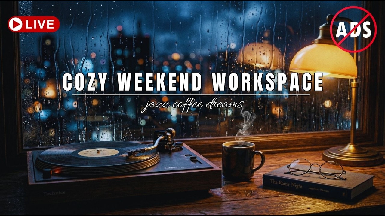 Cozy Weekend Workspace 🌧️ Relaxing Smooth Jazz & Rain for Focus & Chill