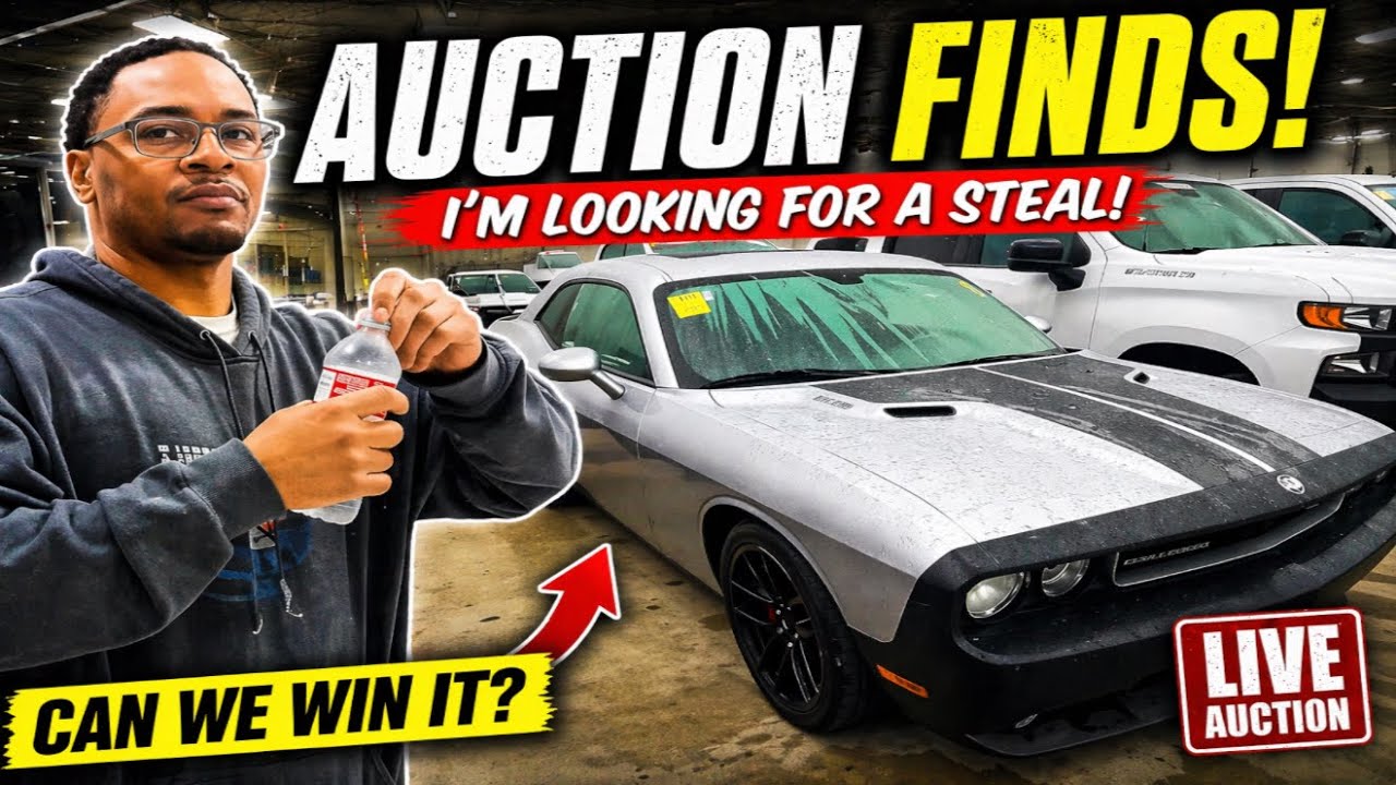 Car Auction Hunting For A STEAL! (Challenger Caught My Eye 👀)