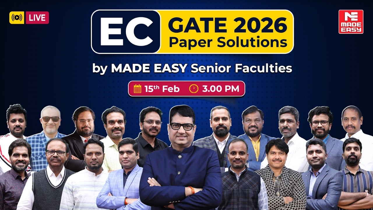 GATE 2026 Electronics Paper Solutions | Detailed Analysis by MADE EASY Senior Faculties | LIVE