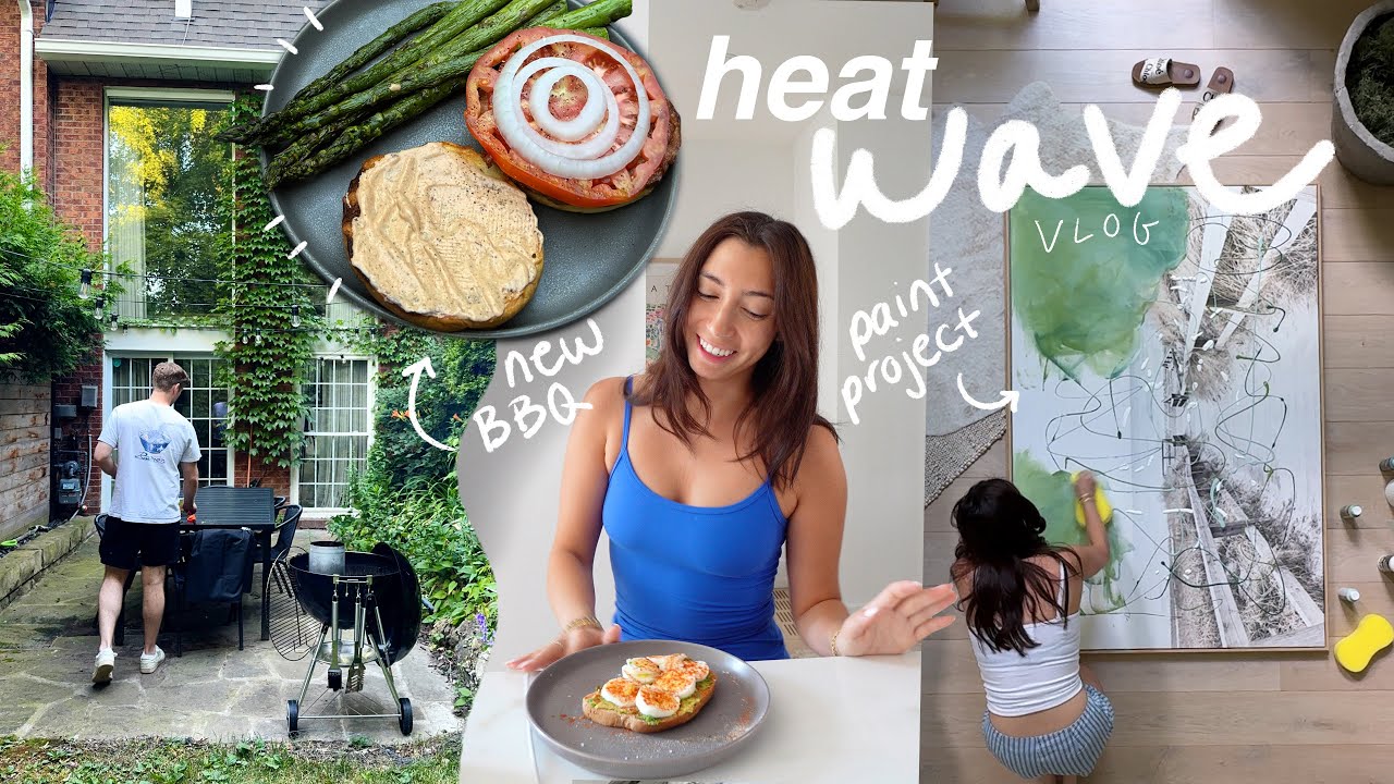 SUMMER VLOG: heat wave workouts, new BBQ & paint project 🎨