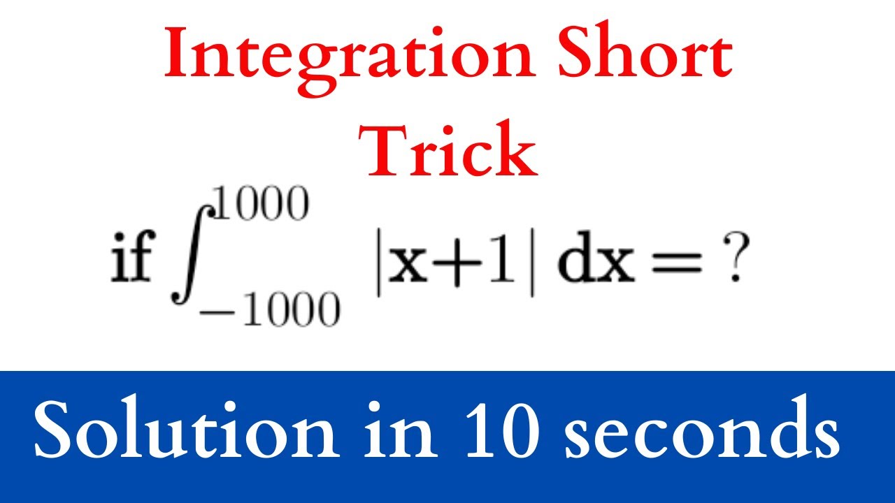 Short Cut In Integration For KCET: Solution With In 10 Seconds.