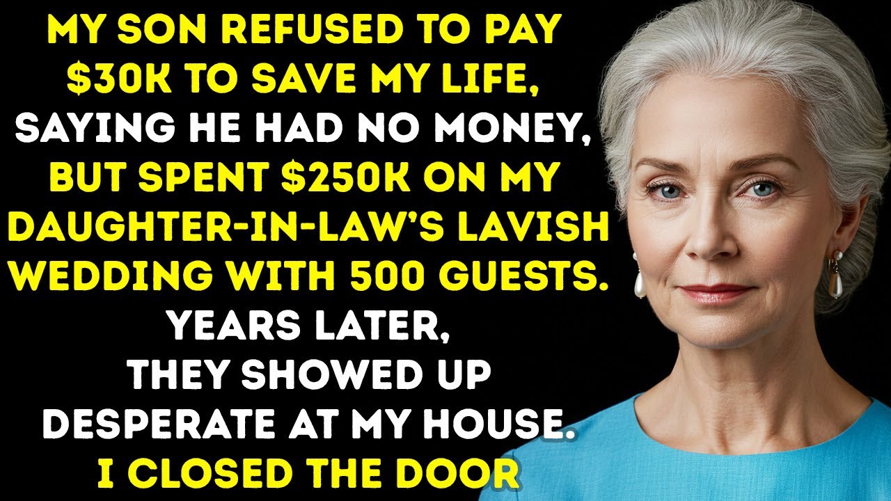My Son Spent $250,000 on My Daughter-in-Law’s Wedding, but Refused to Save My Life for $30,000.