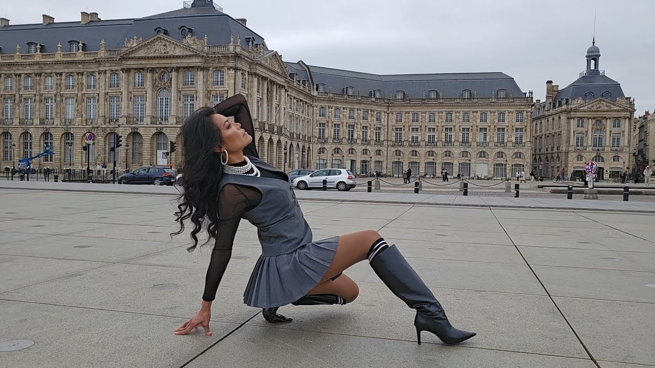 Recommended outfit to wear outdoor black over the knee socks,  boots, highheels shoes tan pantyhose
