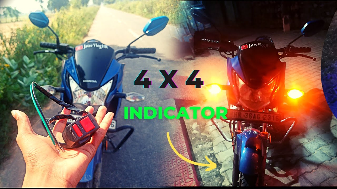 Honda Livo 4 X 4 Indicator ll 4 Indicator Blink For Any Bike / How To Set Single Switch 4 Indicator