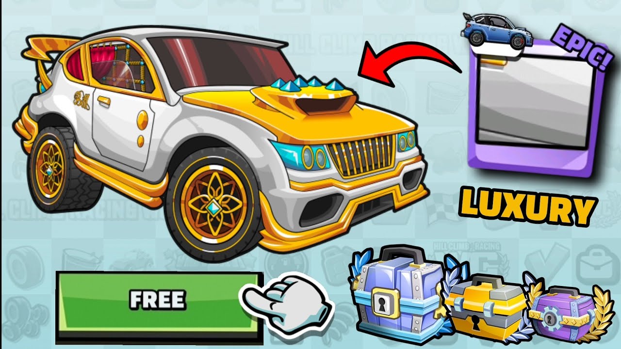 FREE!! LUXURY RALLY CAR EPIC PAINT 🤩 LOTS OF CHEST OPENING! - Hill Climb Racing 2