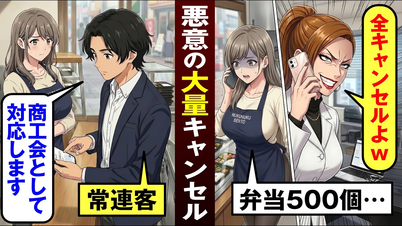 【漫画】シングルマザー「ドタキャンされて…」500食弁当キャンセル料も踏み倒し「また仕事ふってあげるからｗ」【恋愛スカッとマンガ動画】