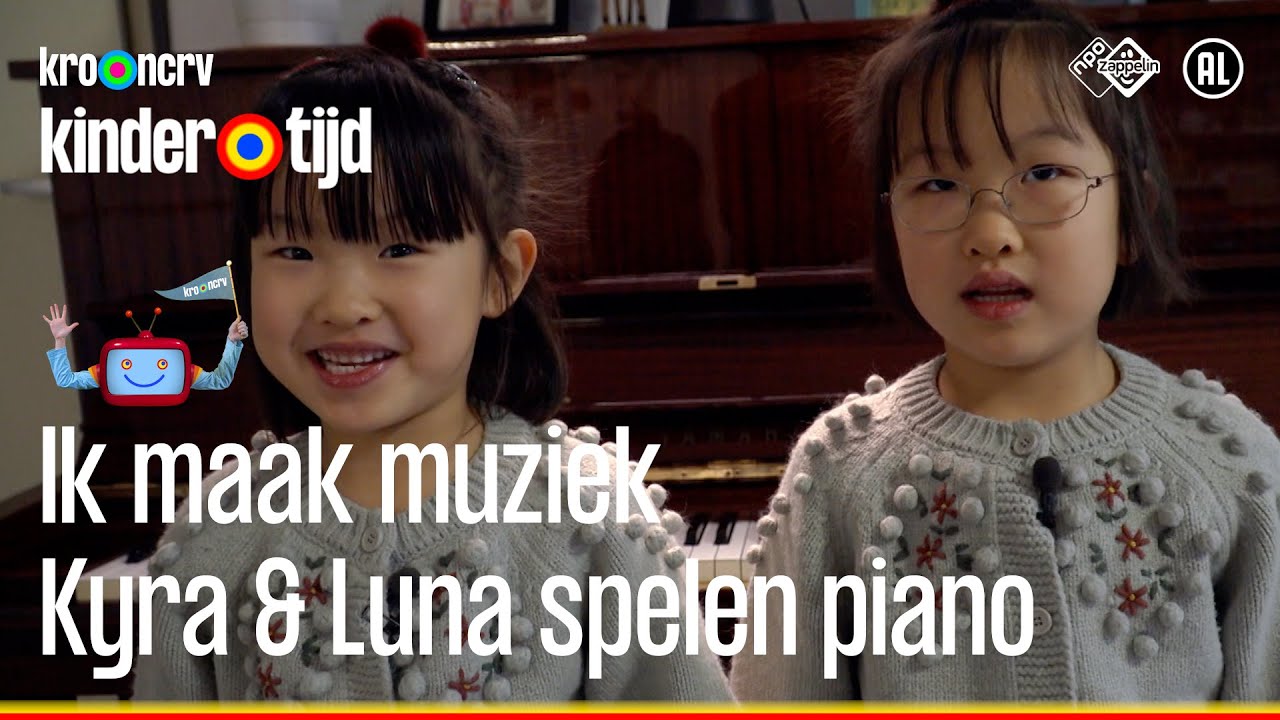 Kyra en Luna spelen piano | Ik maak muziek | Kindertijd KRO-NCRV