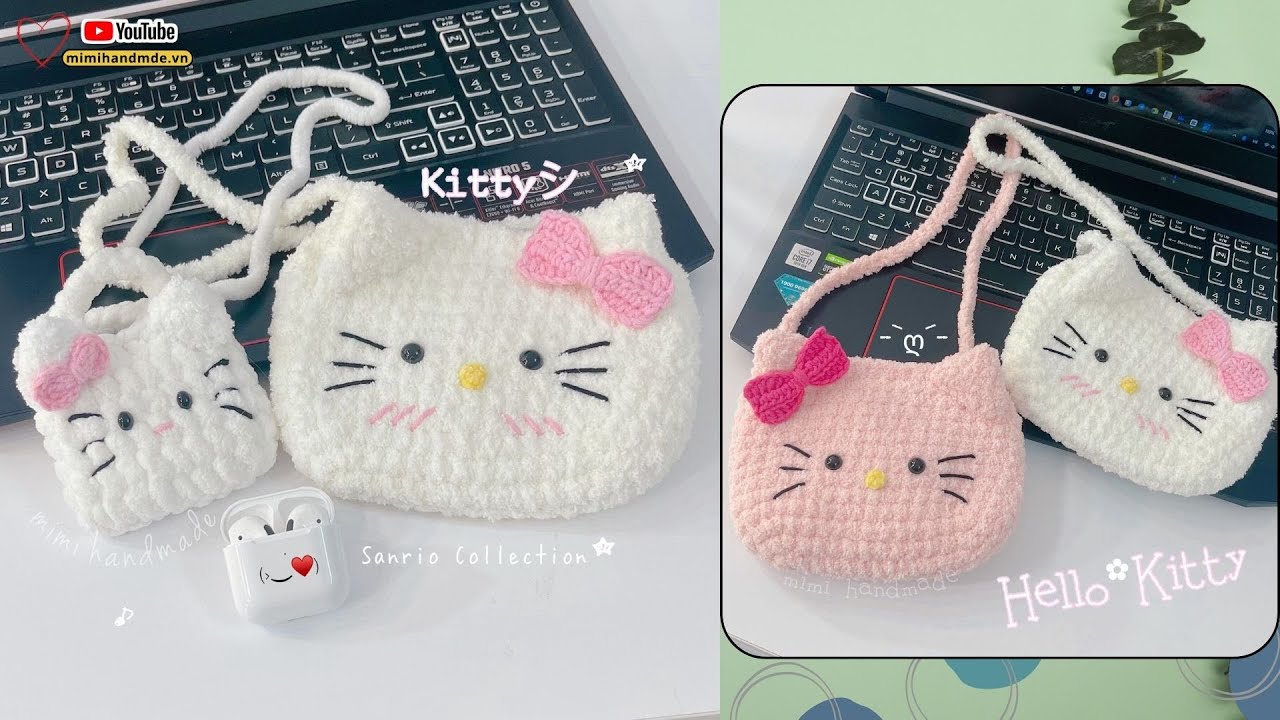 Crochet Hello Kitty Bag 👛 Hướng Dẫn Móc Túi Mèo Hello Kitty Sanrio Cực Dễ Thương | Mimi Handmade