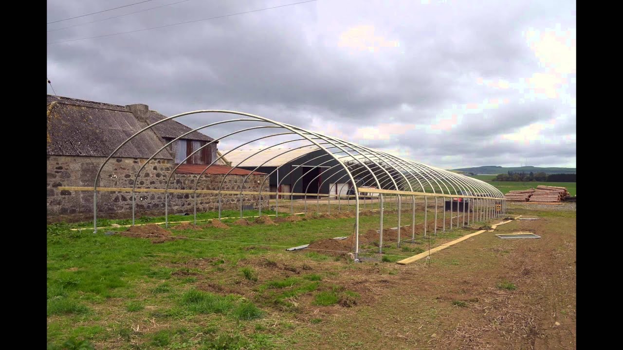 Installation of a McGregor commercial Polytunnel filmed in time-lapse