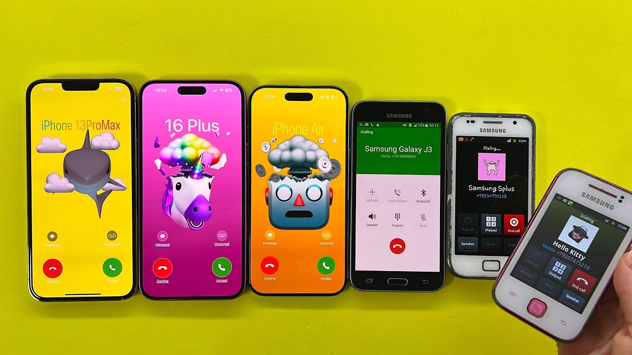 iPhone Air + 16 Plus + 13 ProMax Incoming Call | Outgoing Call Samsung Y Young|Hello Kitty+J3+S Plus
