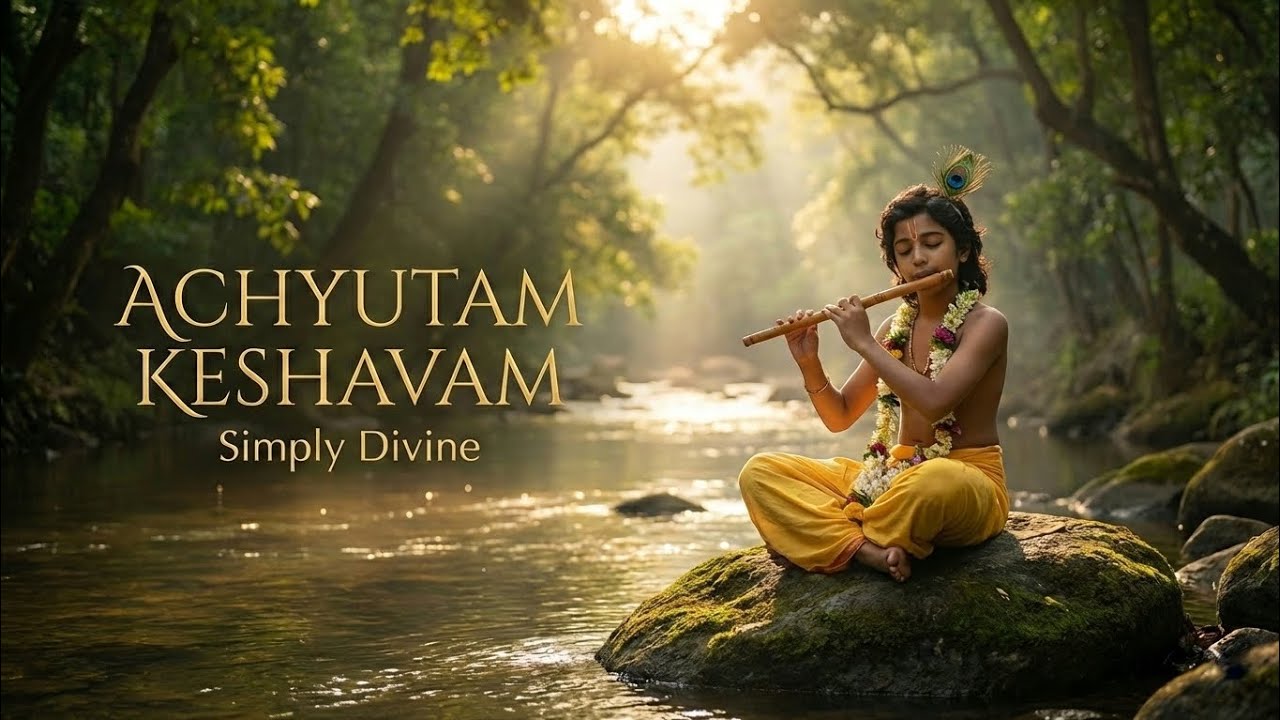 Achyutam Keshavam 🙏 | Peaceful Krishna Bhajan for Inner Peace