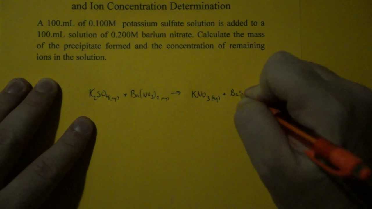 Precipitation Reaction Limiting Stoichiometry and Remaining Ion Concentration Determination