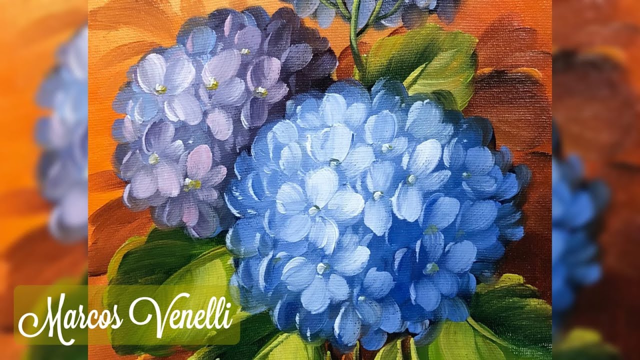 возвышенный - Научитесь рисовать гортензии - Холст, масло
