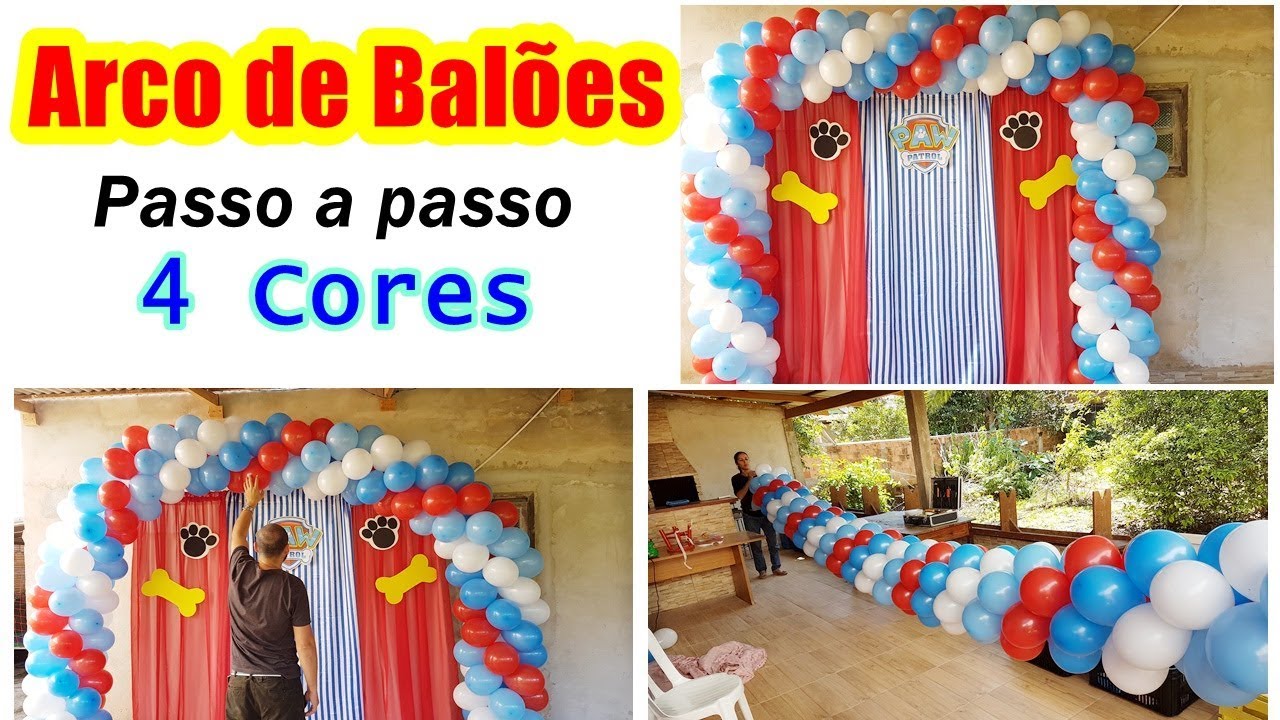 Como fazer Arco de Balões Simples - Patrulha Canina