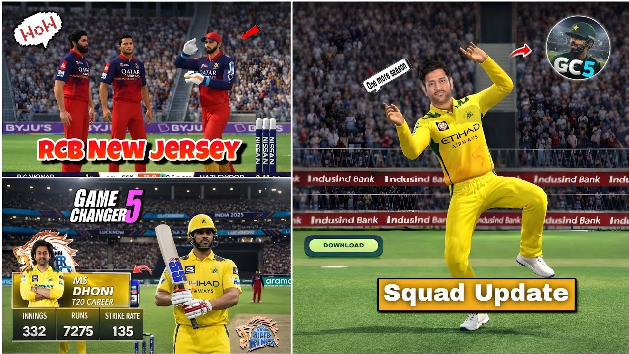 🤩Finally Game Changer 5 v4.1 IPL Update 😲 | New Csk Jersey & Squad Update Release🔥| Download 😍