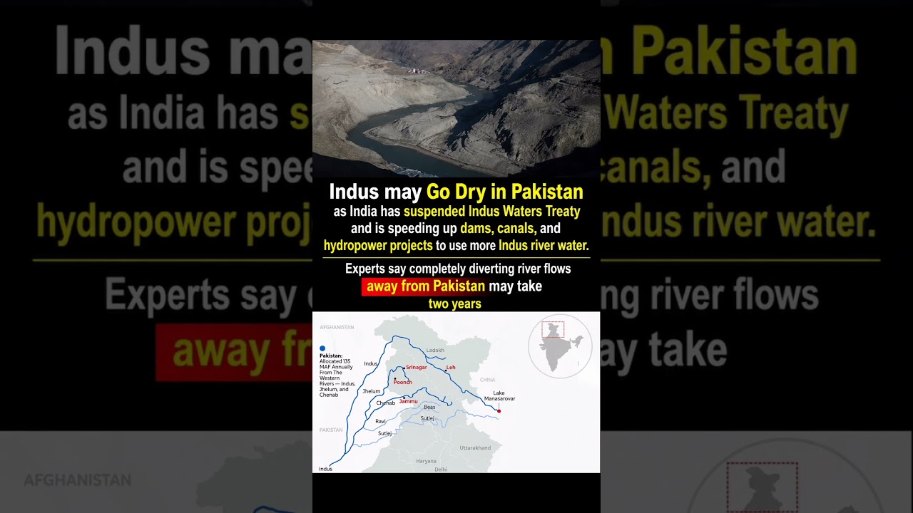 Indus May Run Dry for Pakistan as India Accelerates Projects💧🇮🇳 #shorts #Indus #pakistan #iwt #india