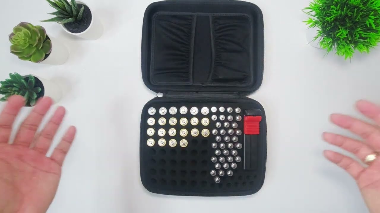 Efficient Battery Organization: Storage Box, Tester, and Accessories Holder