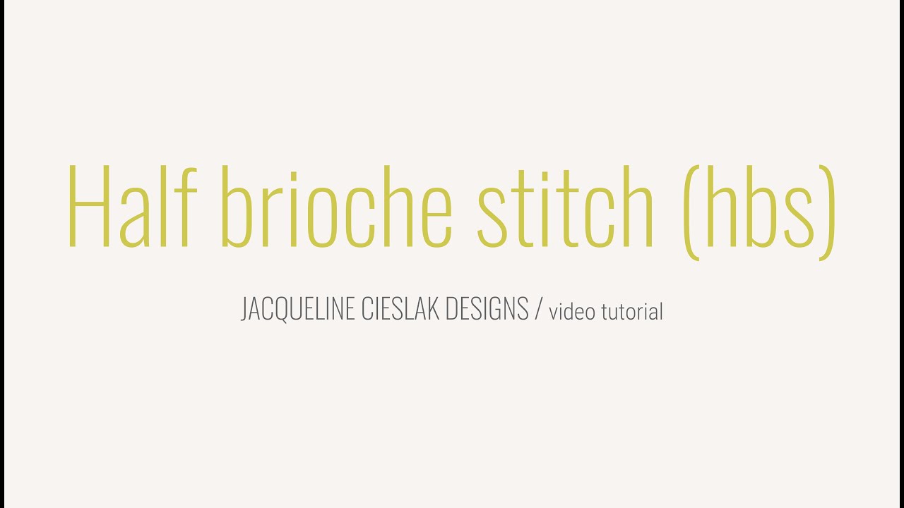 Half brioche stitch