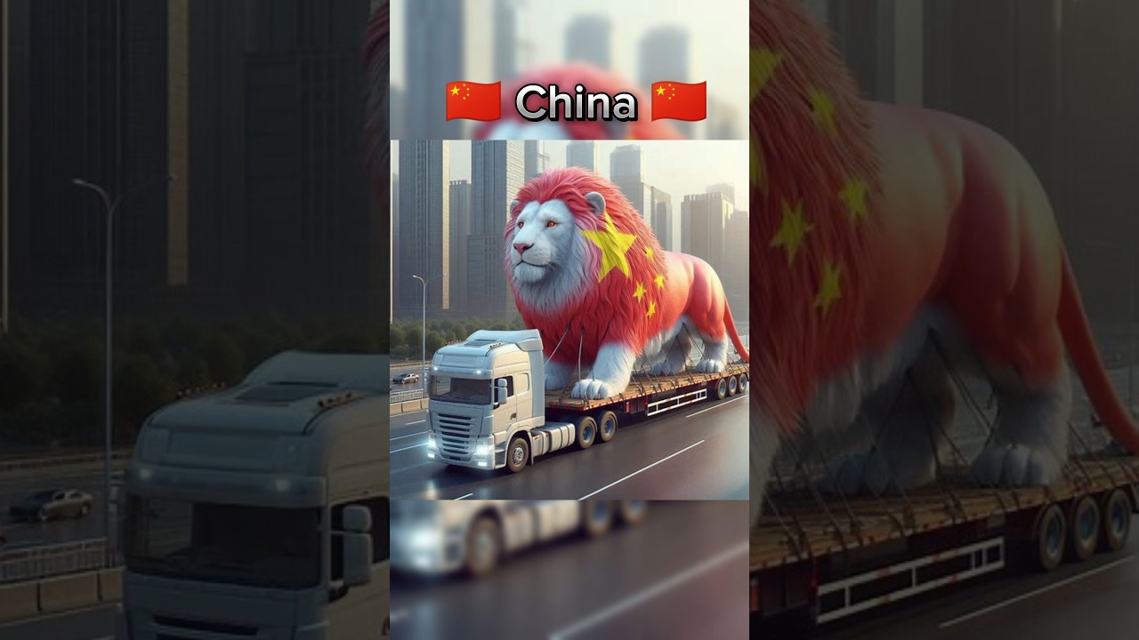 Ai big lion and flag #shorts #lion #ai