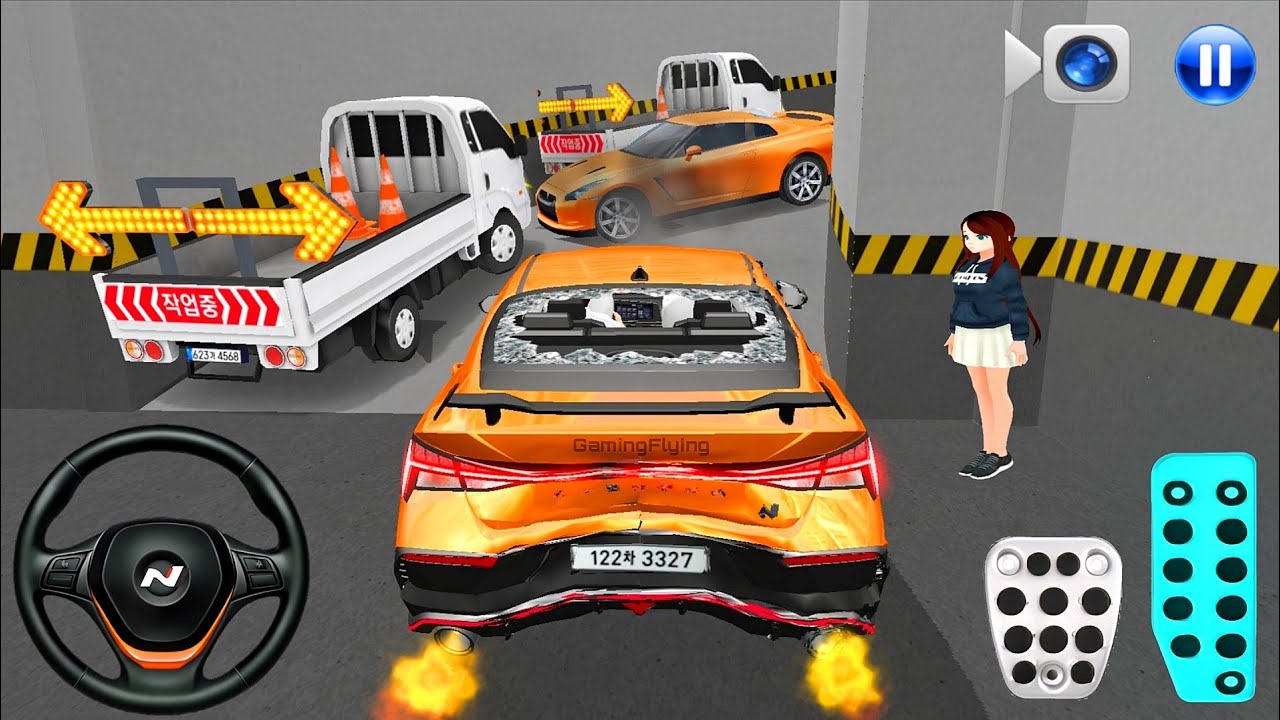 New Elantra N car Stuck in Parking Garage - 3D Driving Class 2026 - 3D Driving Class - Car Game