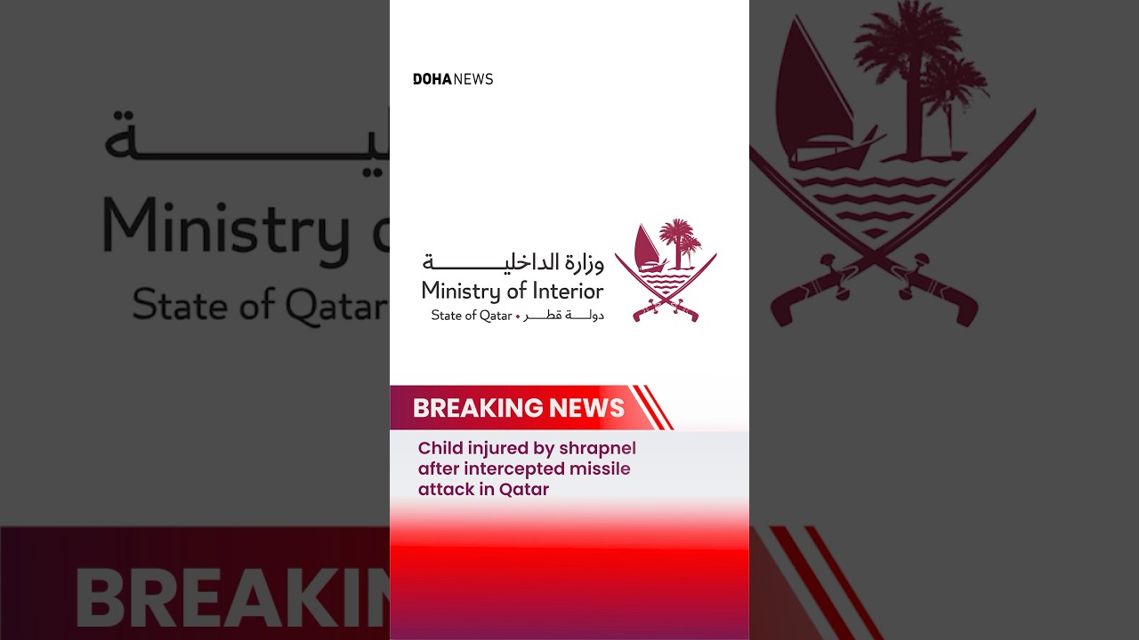 Child injured by shrapnel after intercepted missile attack in Qatar