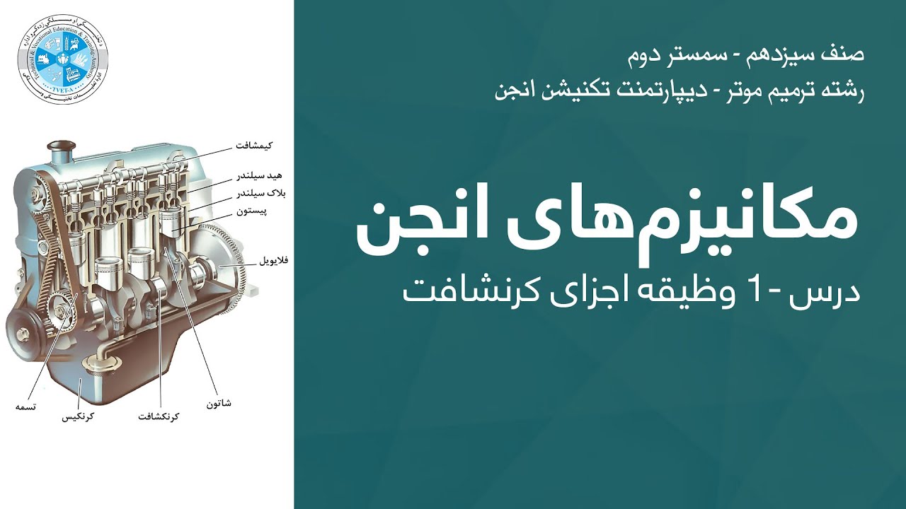 Engine Mechanisms   – Lesson 01 | میکانیزم های انجن –  درس 1- وظیقه اجزای کرنشافت
