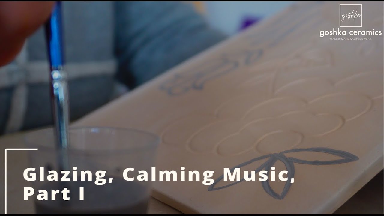 Relaxing pottery, glazing a tile, calm music, part I