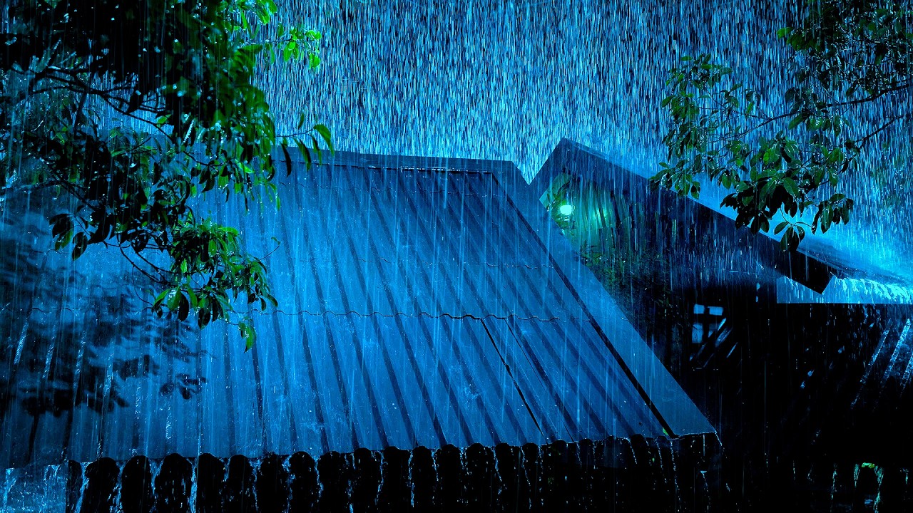 (NO ADS) Heavy and Constant Rain On Roof & Powerful Thunder to Fall Asleep Instantly 😴 Beat Insomni