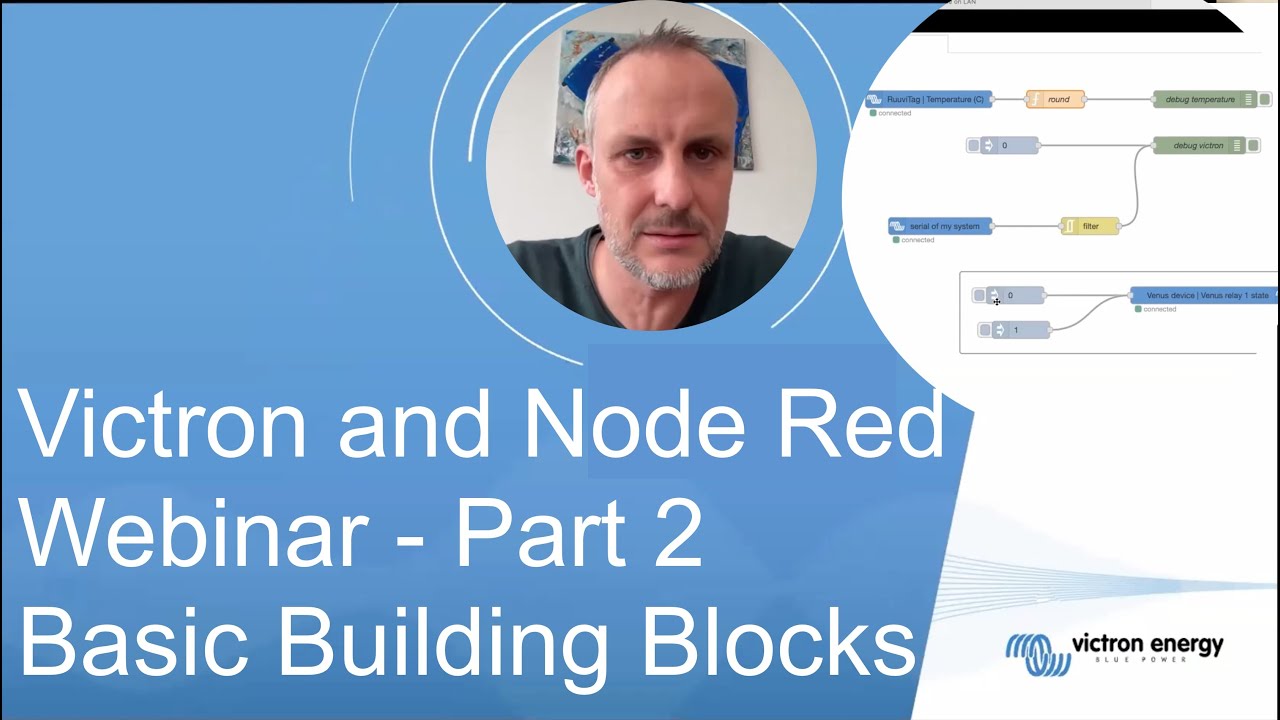 Victron and Node-Red - Webinar - Part 2/3 - Basic building blocks and the Dashboard