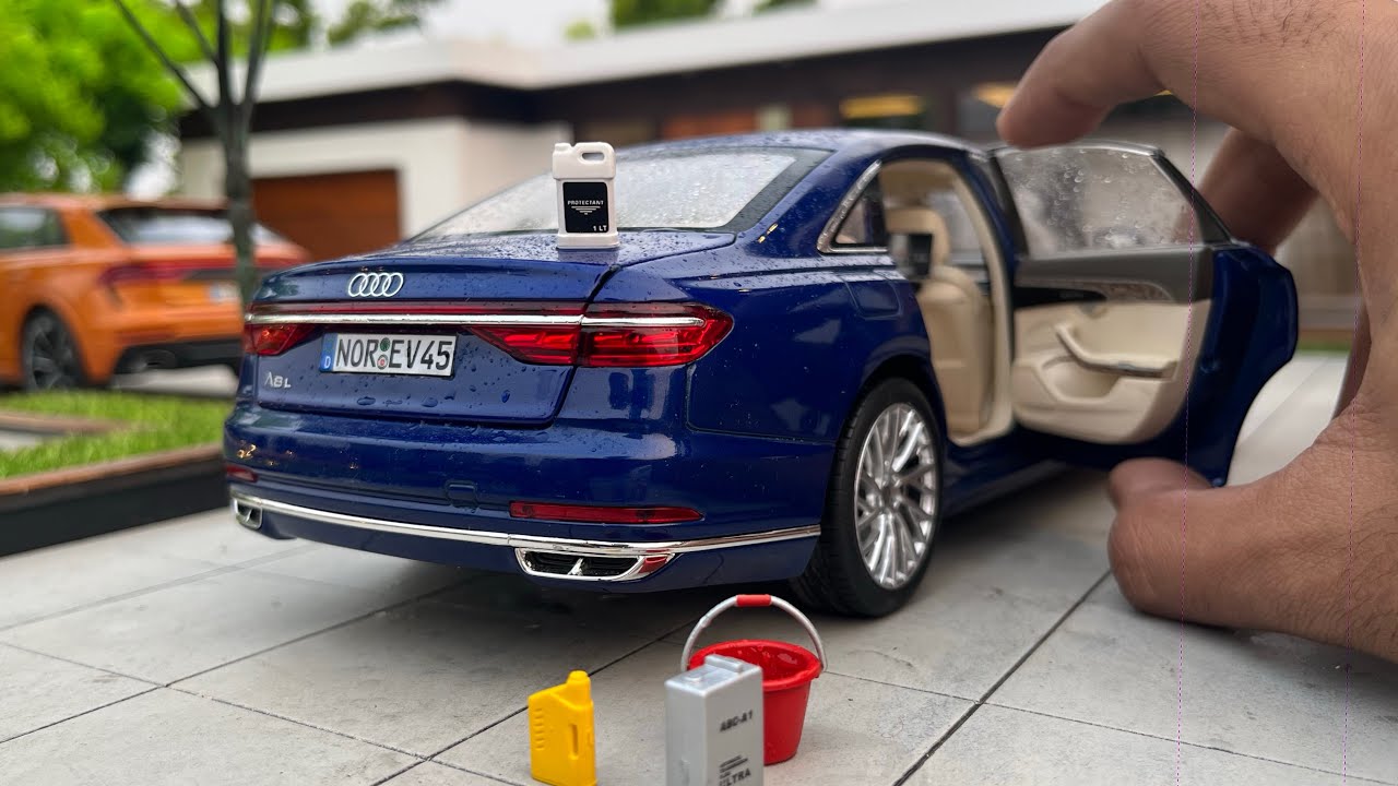 Realistic Audi A8 L 1:18 Scale Car | Norev | Diecast Model Car Unboxing