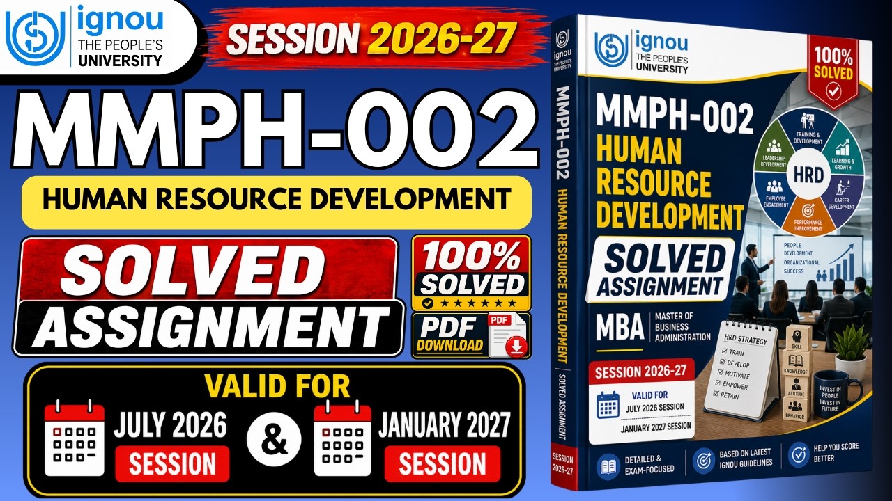 MMPH-002 Solved Assignment 2026-27 | IGNOU MBA | July 2026 & January 2027 | Latest PDF Solution