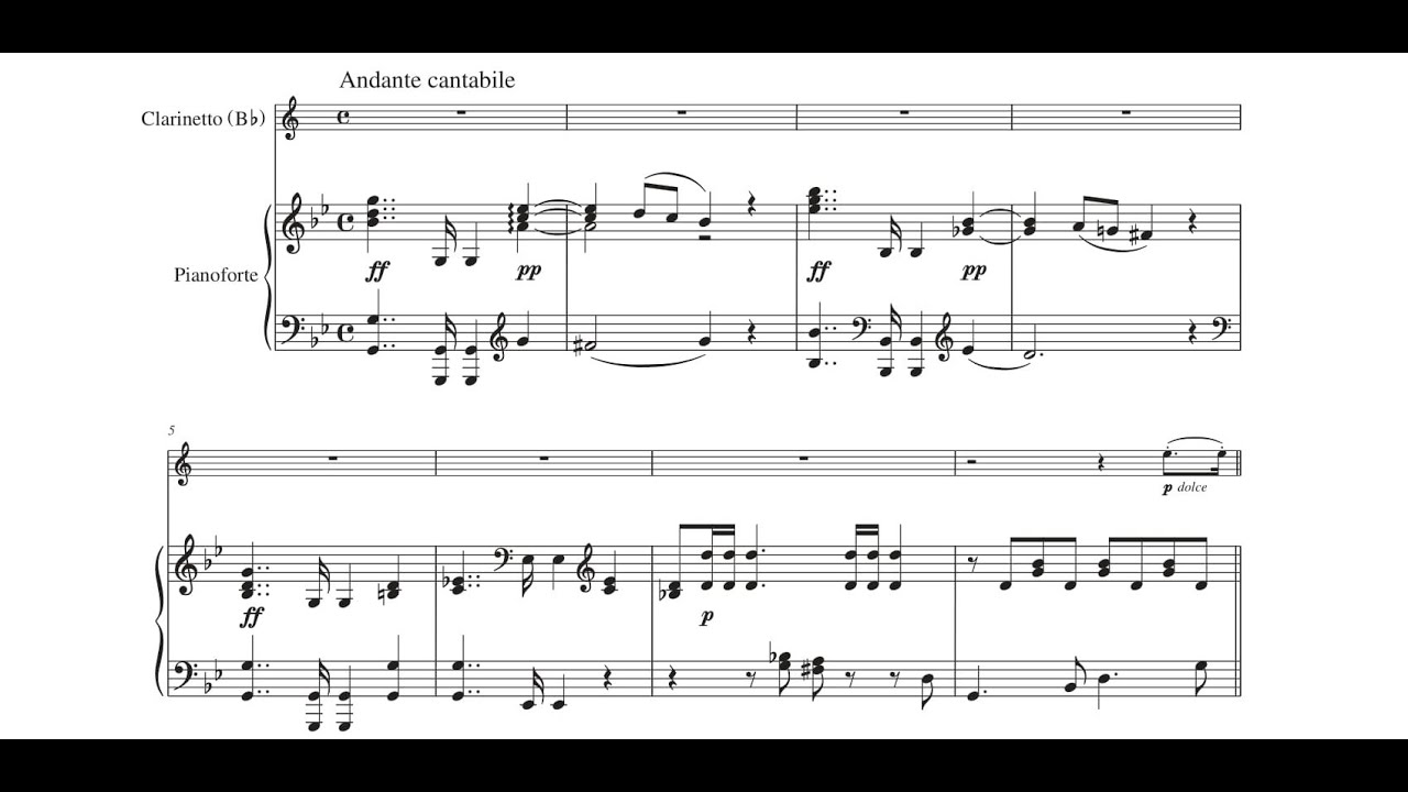 Carl Nielsen - Fantasistykke (Fantasy) for Clarinet and Piano (with Score)