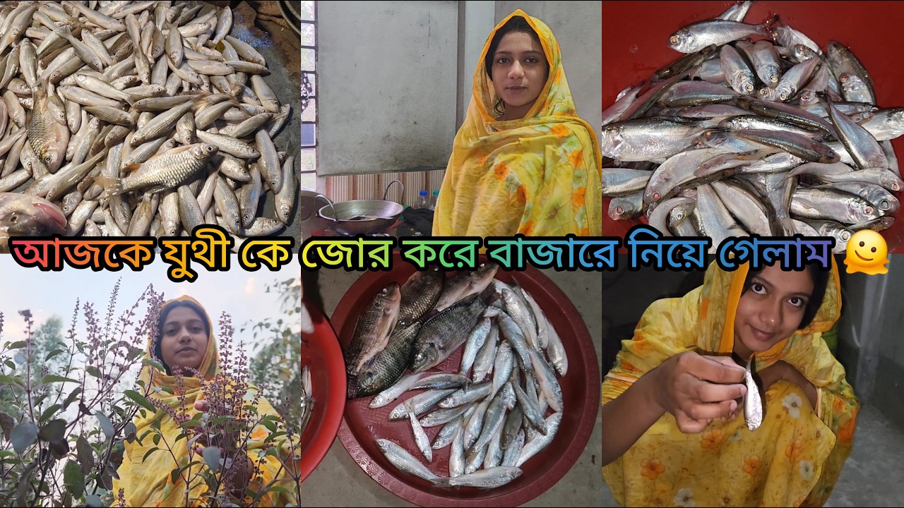 আজকে বাজার থেকে কি মাছ আনলাম, মাছ কাটতে গিয়ে যুথীর অবস্থা খারাপ 😁/Bangladesh Marketing Vlog/AJ Vlog