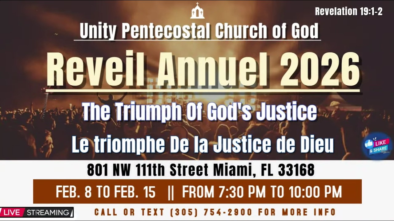 Unity Pentecostal Church of God Reveil Annuel 2026 | Sunday Morning Service