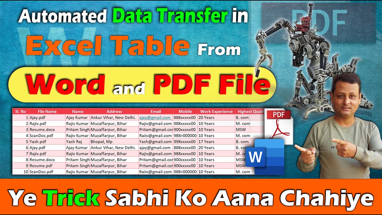 How to make easy data entry work using excel vba | Advance method to extract PDF file to Excel