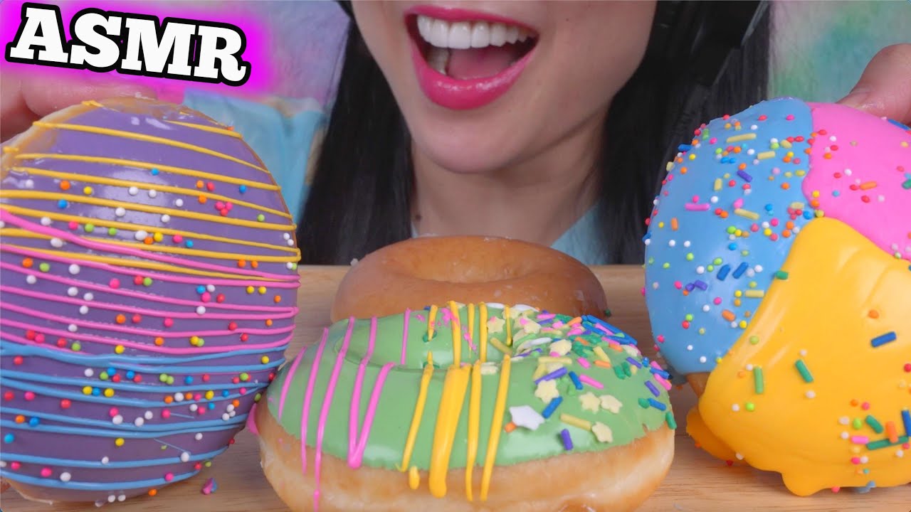ASMR KRISPY KREME DONUT (EATING SOUNDS) LIGHT WHISPERS | SAS-ASMR