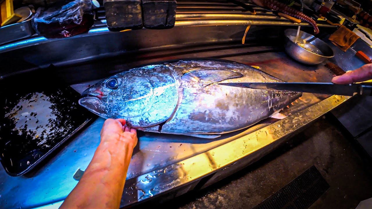 POV: Pro Fish Chef Butchering a Giant Tuna and Speed-Cutting Sashimi