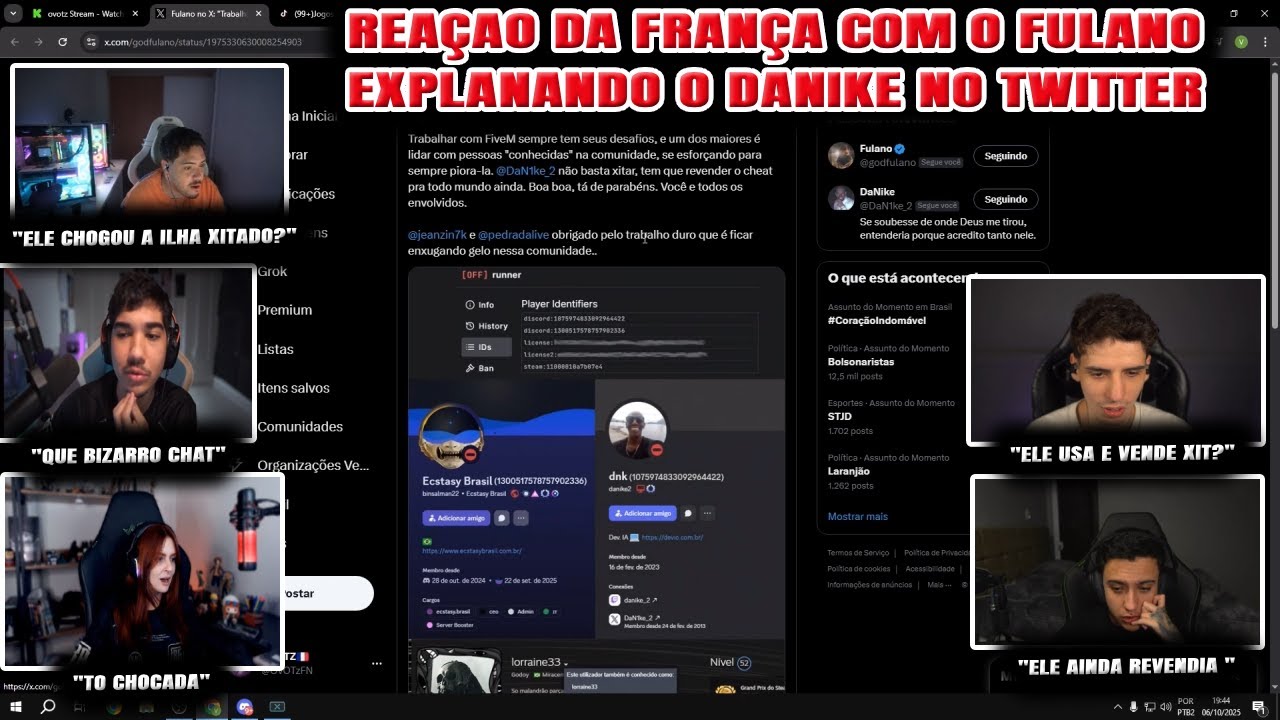 Reação Da França Com o Fulano Explanando o Danike No Twitter!