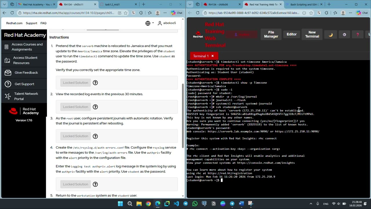 Red Hat System Administration II 10 0  Section 5 11 Lab Analyze and Store Logs