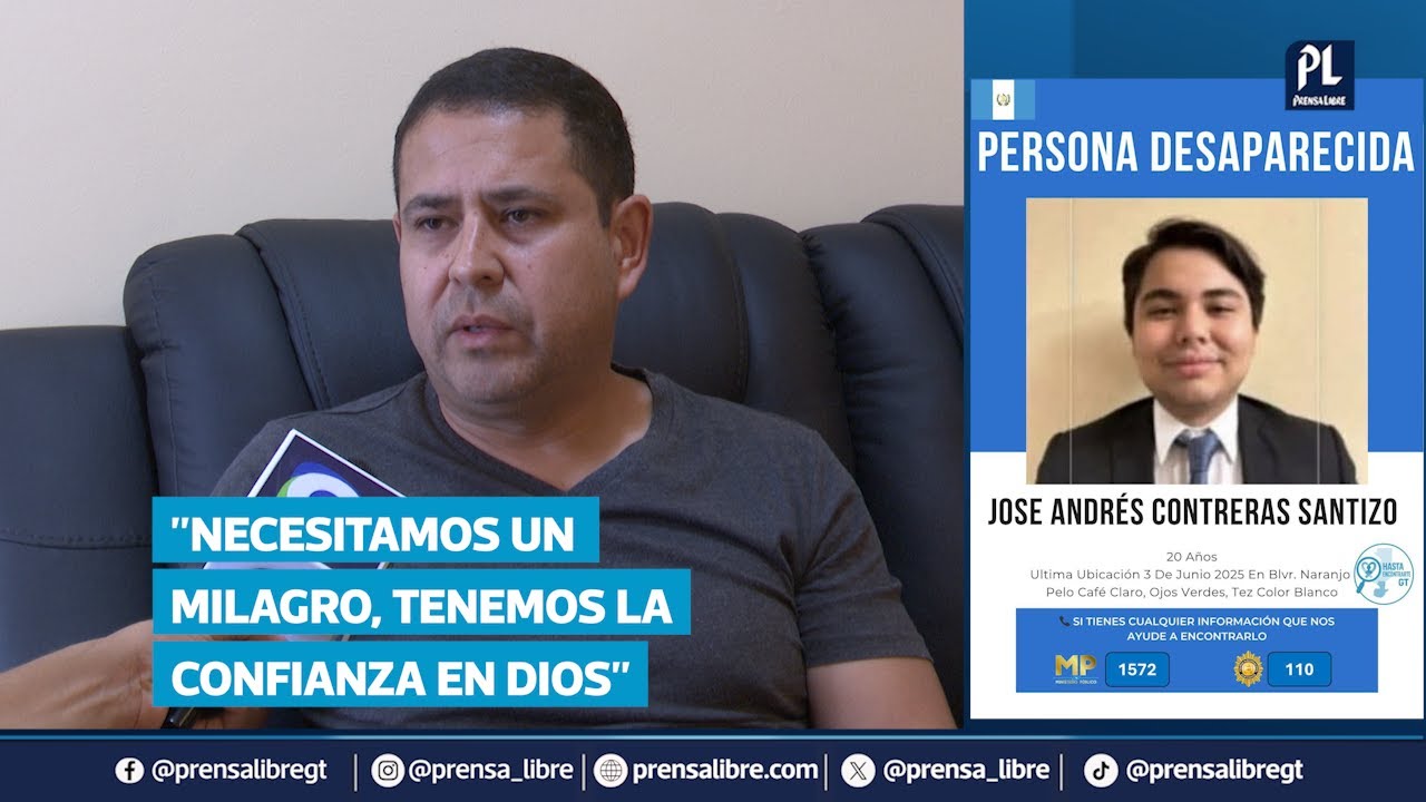 Joven desapareció en Mixco cuando se dirigía a gimnasio; padres mantienen la esperanza de hallarlo