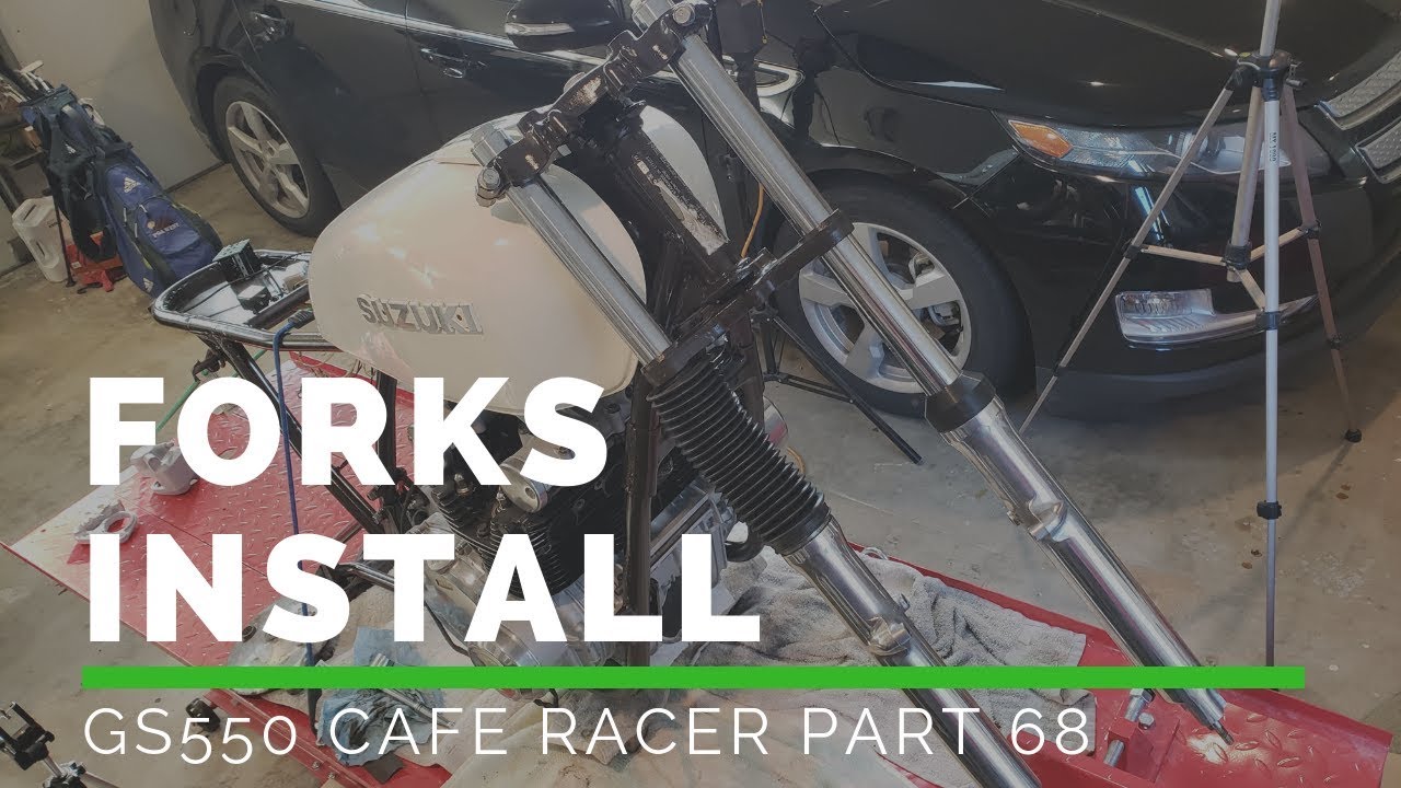 Install Forks - GS550 Cafe Racer Build (Part 68)