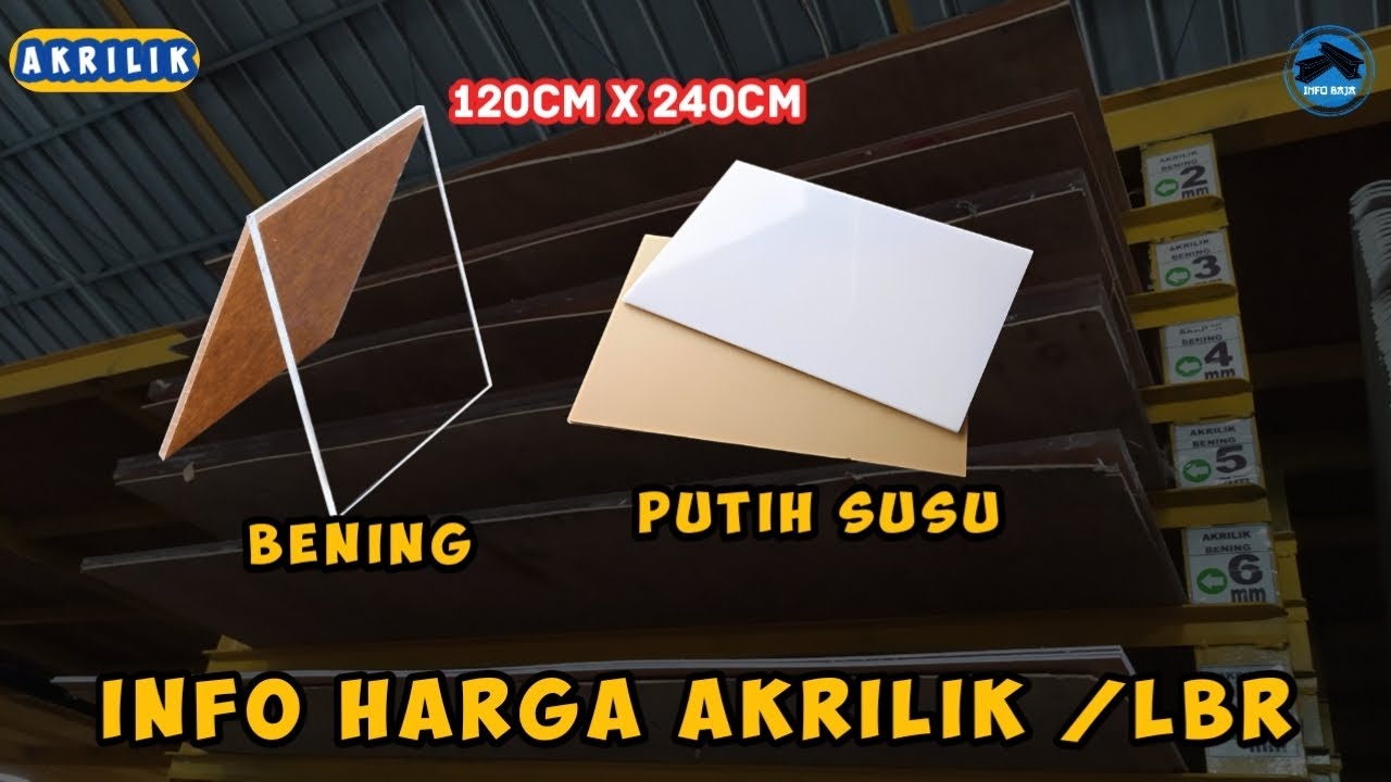 Info harga akrilik‼️warna bening dan putih susu terbaru bulan November 2023