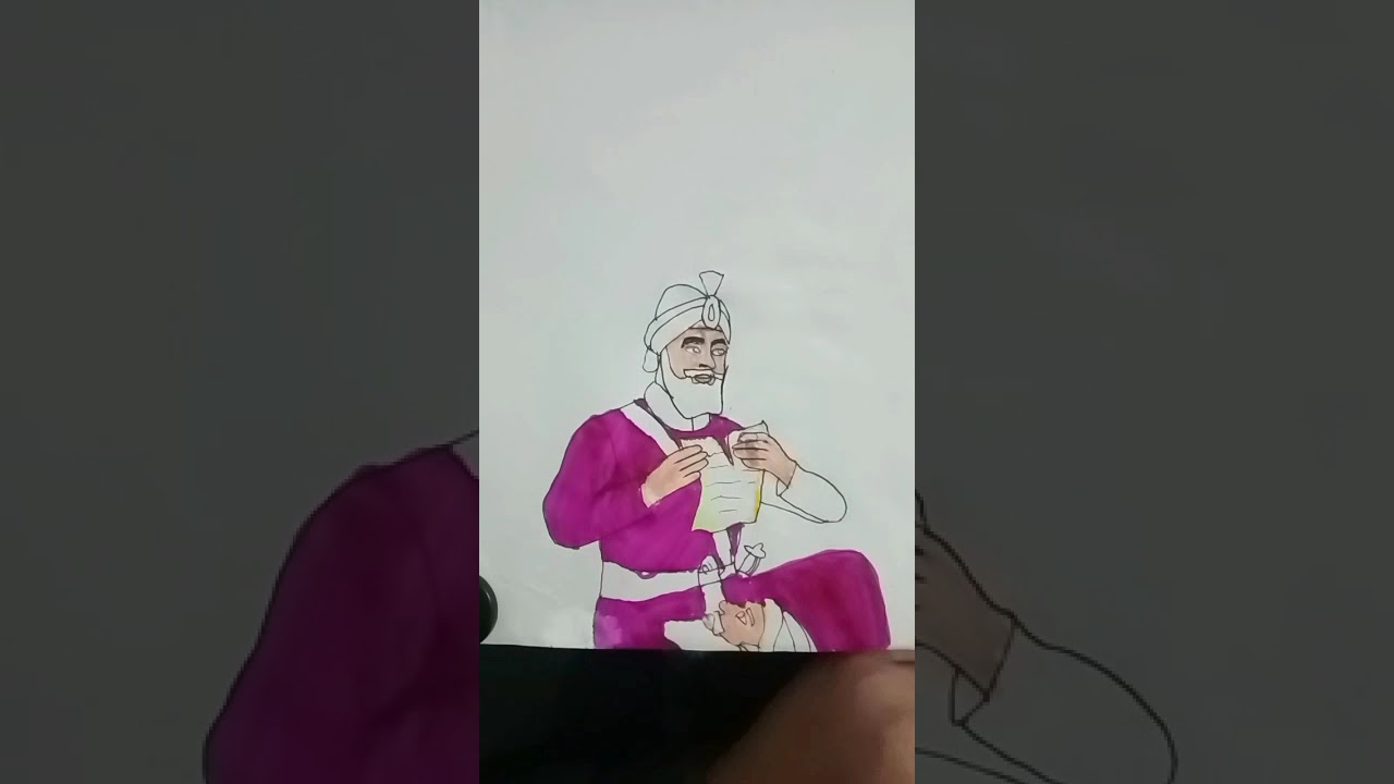 Making the picture of Guru Gobind Singh Ji #art #gurbani