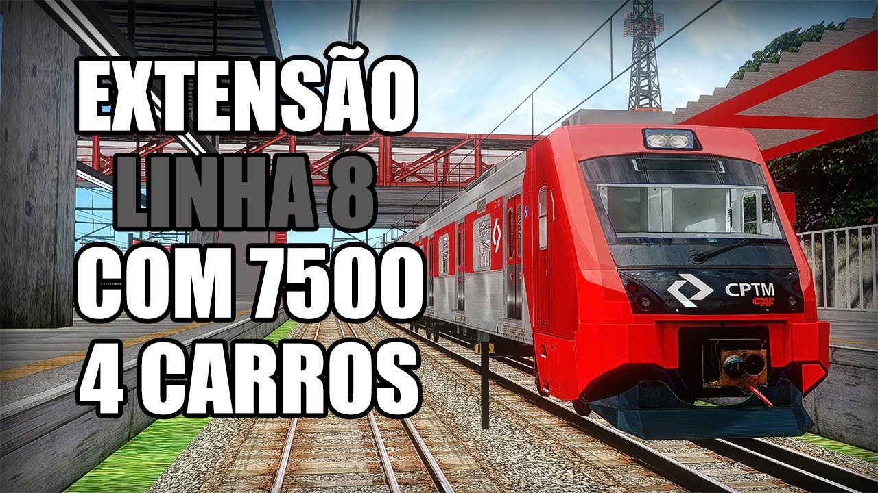 EXTENSÃO Linha 8 Diamante com o SÉRIE 7500 4 CARROS - OpenBVE