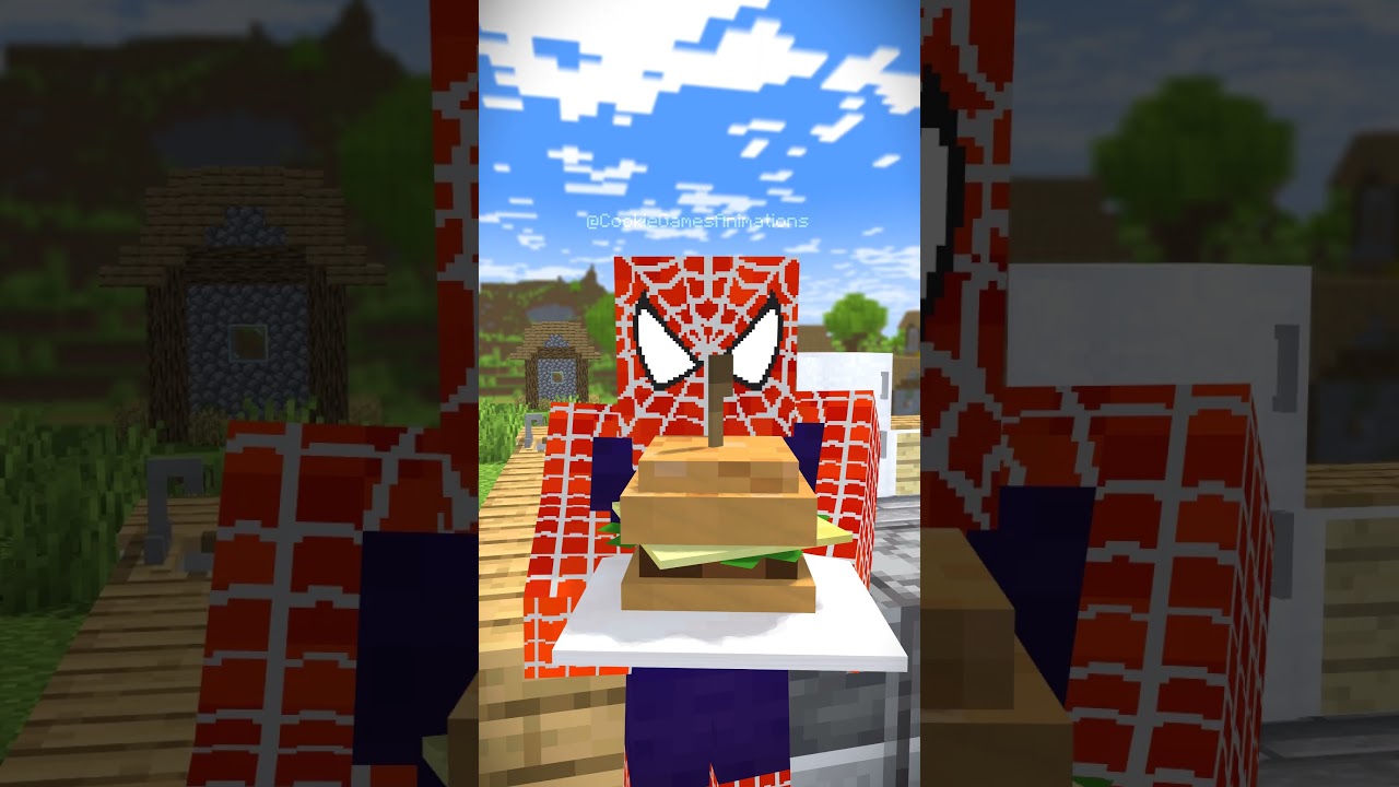 Herobrine VS Spider-Man - Cooking Battle (Minecraft Animation) #shorts #herobrine #spiderman