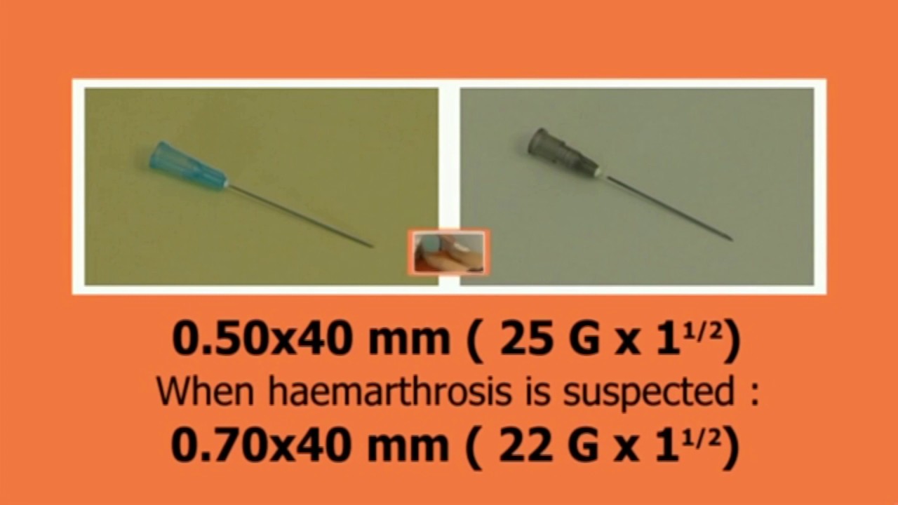 Intra-articular injection of the knee