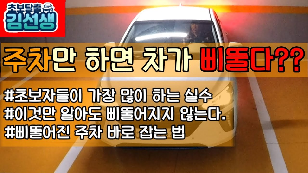 항상 삐딱하게 주차하는 이유는?? 삐딱한 주차 해결방법 주차 똑바로 하는 요령